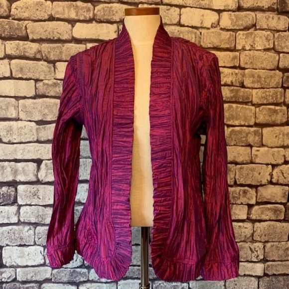 Chico's Jackets & Blazers - Iridescent pink open jacket cardigan with ruffle